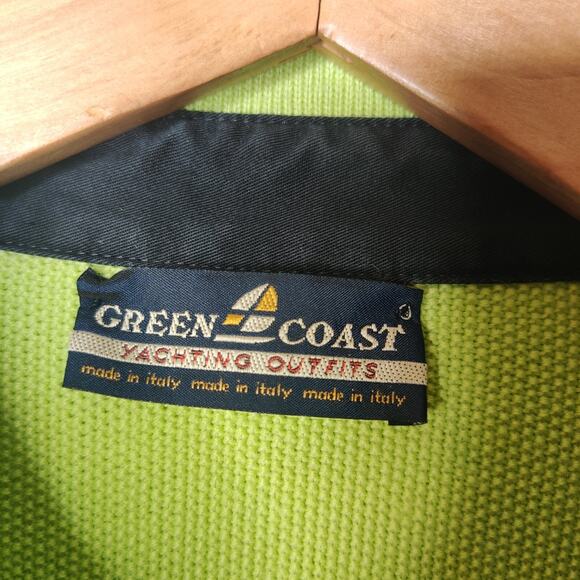 Green Coast Yachting Outfits Sweater Water Repellant Wool Size 52 Luxury Italy - Picture 7 of 14